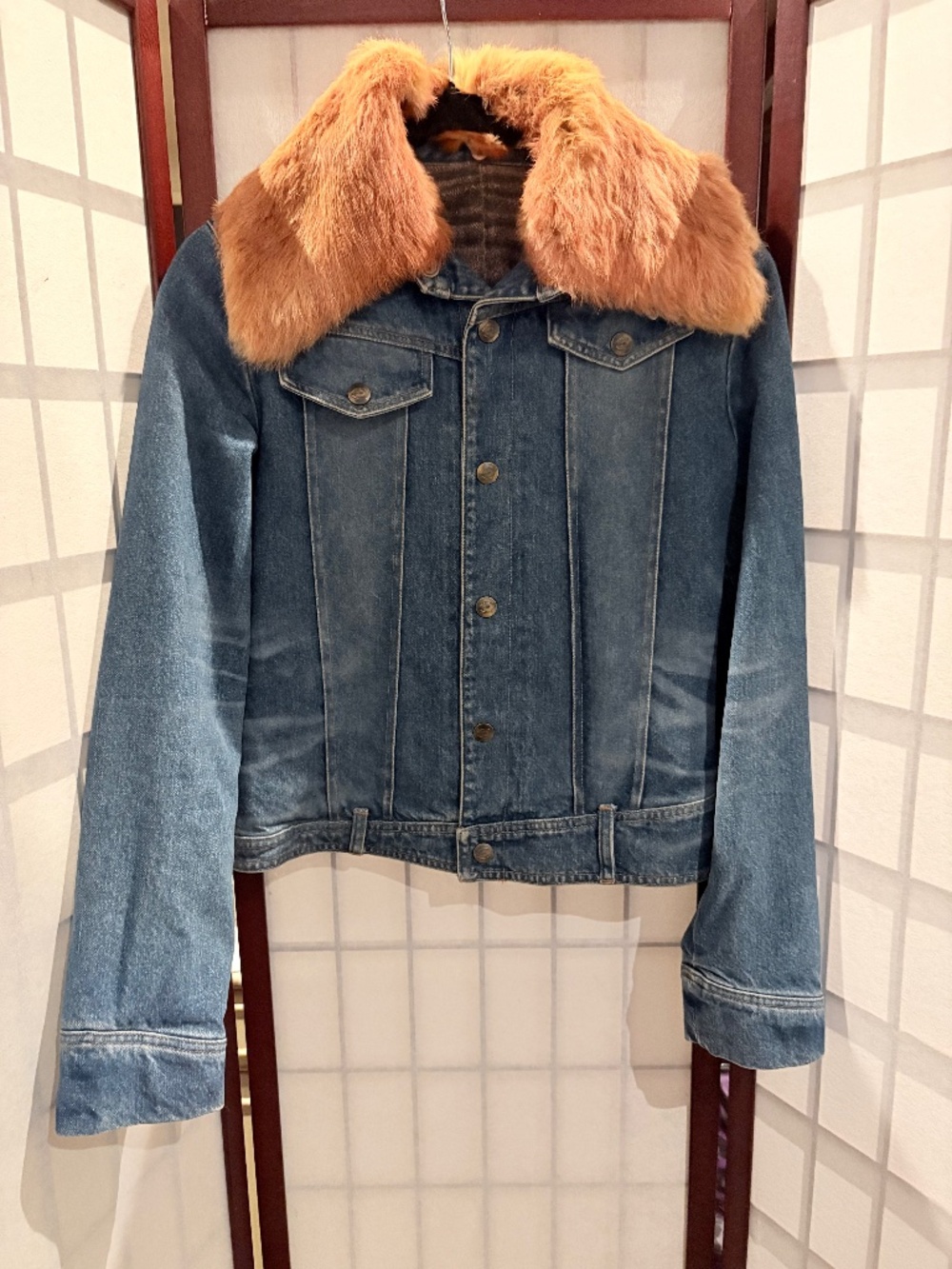 Just Cavalli Italy Denim Jacket w/ Genuine Fur Collar | Made in Italy | Y2K Desi